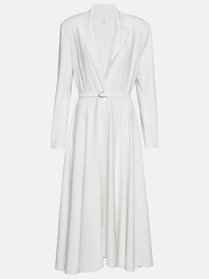 Midi šaty s páskem z polyesteru Norma Kamali - bílá