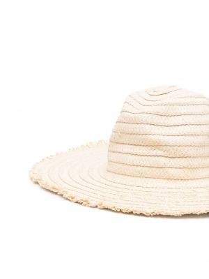 Haftowana czapka pleciona Emporio Armani biała