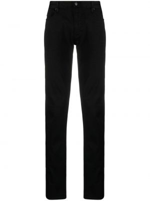 Bavlnené chinos nohavice s nízkym pásom Emporio Armani čierna
