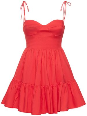 Bavlnené mini šaty Staud červená