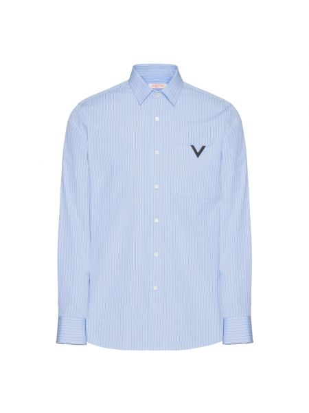 Koszula w paski Valentino Garavani niebieska