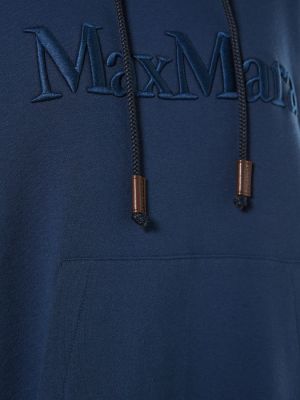 Hoodie di cotone in jersey 's Max Mara blu