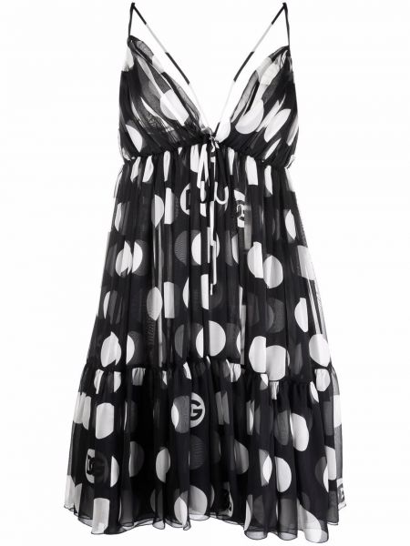 Mini vestido con lunares con estampado Dolce & Gabbana negro