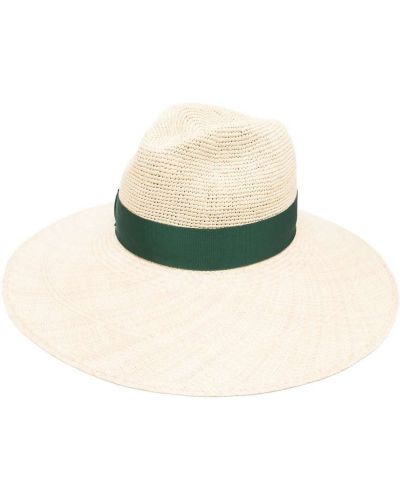 Borsalino straw flat-peak hat - Tons neutres