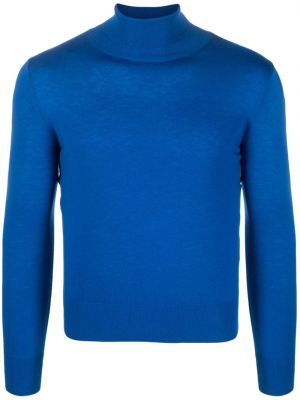 Volneni pulover iz merina Amomento modra