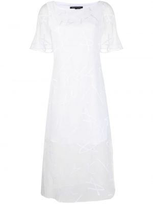 Прозрачна миди рокля Armani Exchange бяло