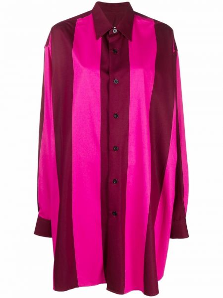 Robe chemise à rayures Ami Paris rose