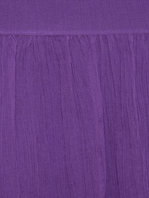 Šifoninis šilkinis midi suknele Gucci violetinė