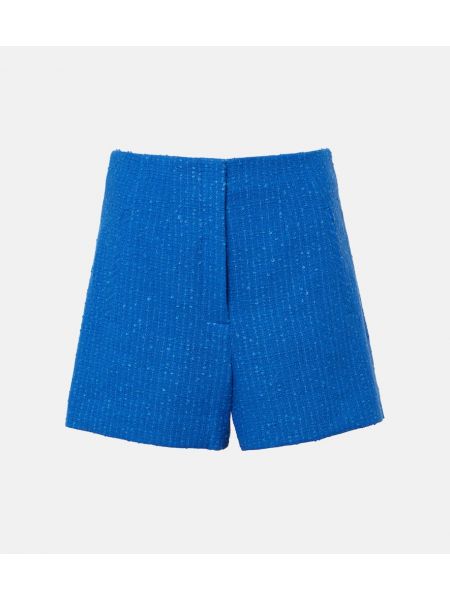 Pantalones cortos de algodón de tweed Veronica Beard azul