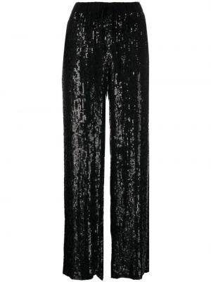 Rovné kalhoty s flitry P.a.r.o.s.h. černé