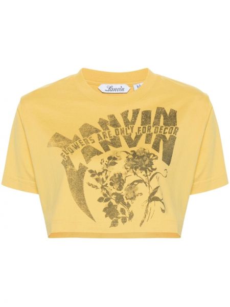 Koszulka w kwiatki z nadrukiem Lanvin żółta