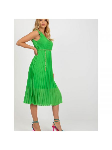 Midi šaty Fashionhunters zelené