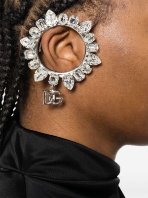 Auskarai su kristalais Dolce & Gabbana sidabrinė
