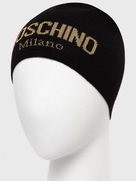 Dzianinowa czapka Moschino czarna