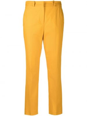 Памучни панталон slim Incotex жълто