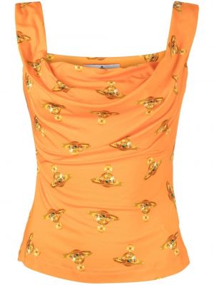Top con stampa con drappeggi Vivienne Westwood arancione