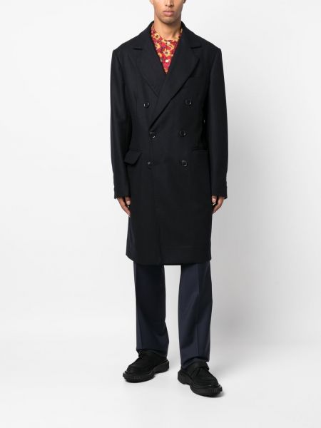 Vlněný kabát Vivienne Westwood modrý