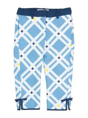 Pantalones de algodón de viscosa Simonetta azul