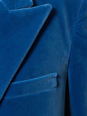 Bombažni žametni blazer iz rebrastega žameta Blaze Milano modra