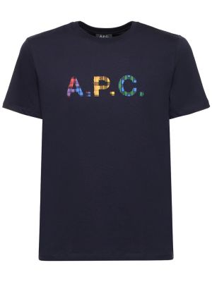 Camiseta de algodón de tela jersey A.p.c. azul