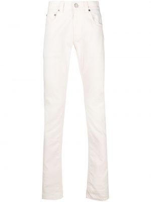 Straight fit džíny s nízkým pasem Etro bílé
