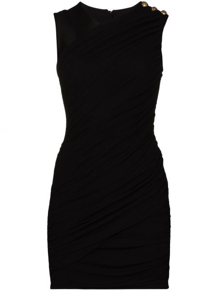 Mini vestido con volantes Balmain negro