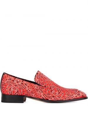 Loafers z nadrukiem z wzorem paisley Giuseppe Zanotti czerwone