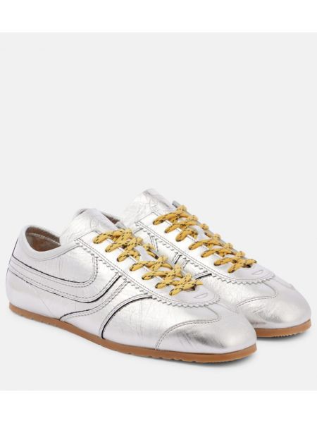 Sneakers i läder Dries Van Noten silver