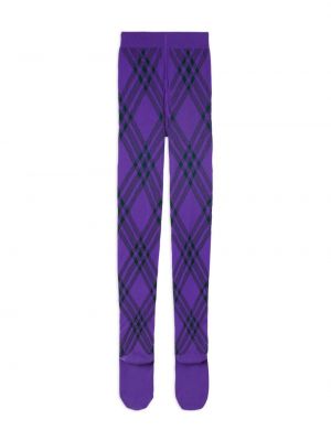 Raštuotos pledinės vilnonės kojines Burberry violetinė