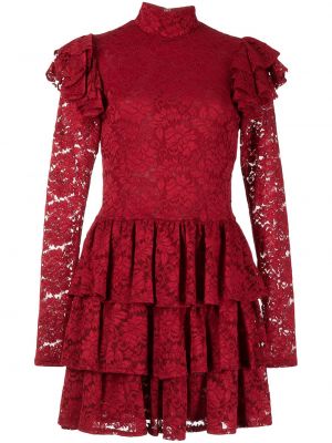 Ажурное платье мини Caroline Constas, красное