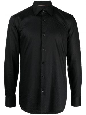Košeľa s potlačou s abstraktným vzorom Boss čierna