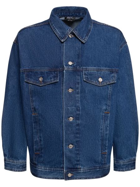 Bavlněná džínová bunda A.p.c. modrá