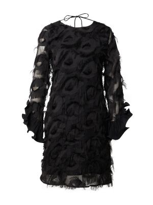 Jednofarebné viskózové priliehavé šaty Bruuns Bazaar - čierna