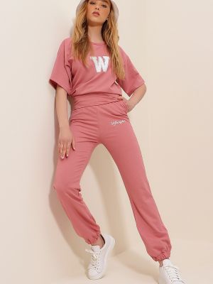 Sportovní kalhoty Trend Alaçatı Stili růžové
