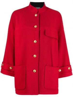 Manteau à boutons Chanel Pre-owned rouge