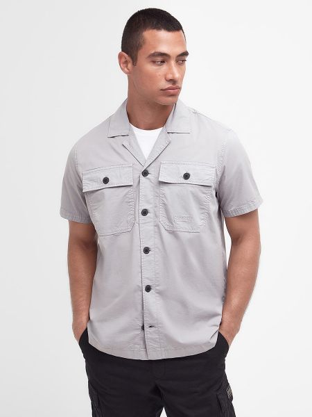 Camisa manga corta con bolsillos Barbour gris
