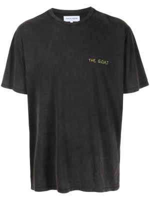 Bavlněné tričko s kulatým výstřihem Maison Labiche šedé
