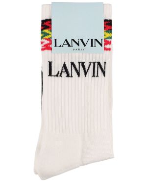 Bavlnené ponožky Lanvin biela
