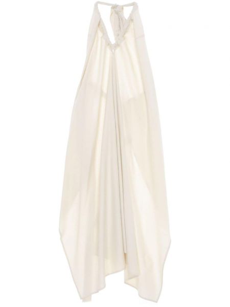 Копринена вечерна рокля Baserange бяло