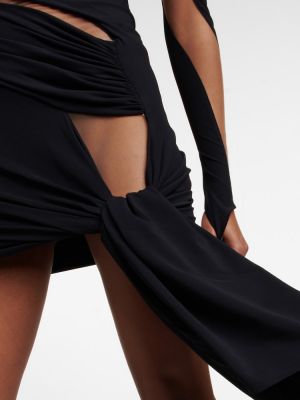 Drapované tylové šaty Mugler černé