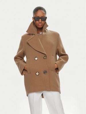Μάλλινο παλτό χειμωνιάτικο Pinko μπεζ