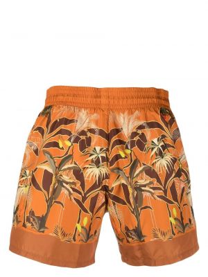 Mustriline lilleline lühikesed püksid Etro oranž