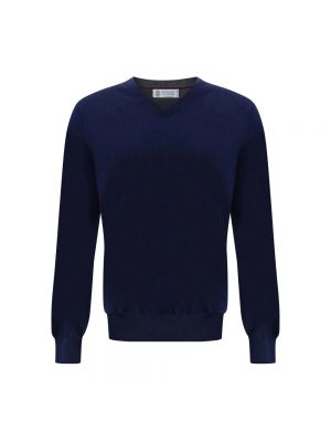 Sweter Brunello Cucinelli niebieski
