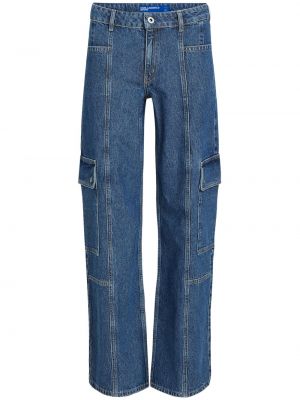 Jeansy z niską talią relaxed fit Karl Lagerfeld Jeans niebieskie