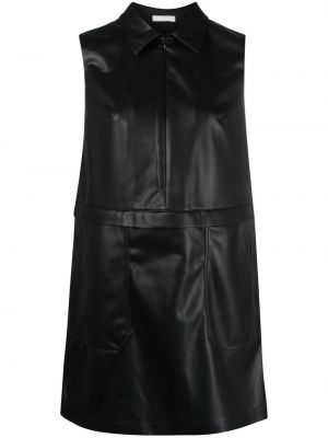 Vestido de cóctel de cuero sin mangas 12 Storeez negro
