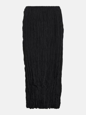 Hedvábné midi sukně Totême černé