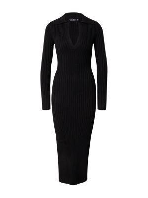 Pletené pletené šaty In The Style čierna