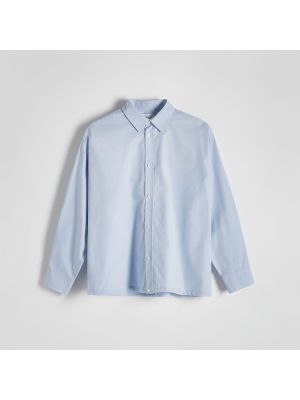Oversized bavlnená košeľa Reserved modrá