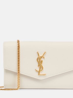 Кожени чанта тип „портмоне“ Saint Laurent бяло