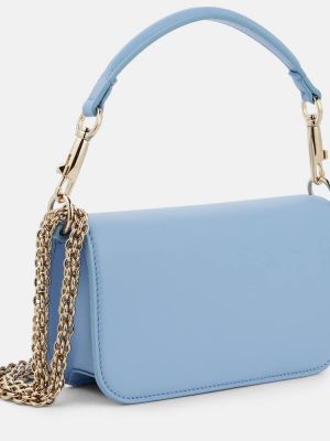 Kožená kabelka Valentino Garavani modrá